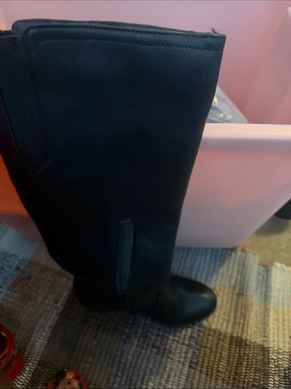 Tall Black Knee-High Boots